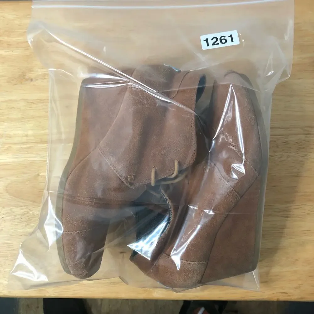TOMS Suede Lace-Up Wedge Booties | Women's Size 7